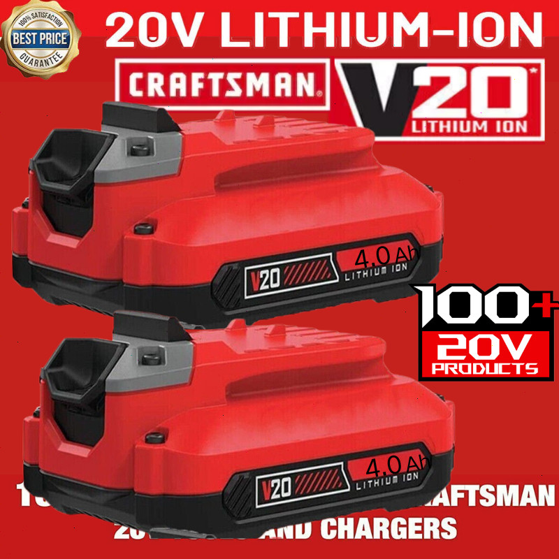 2PACK 20Volt For Craftsman V20 8.0Ah Li-ion Battery CMCB204 CMCB202 /Charger
