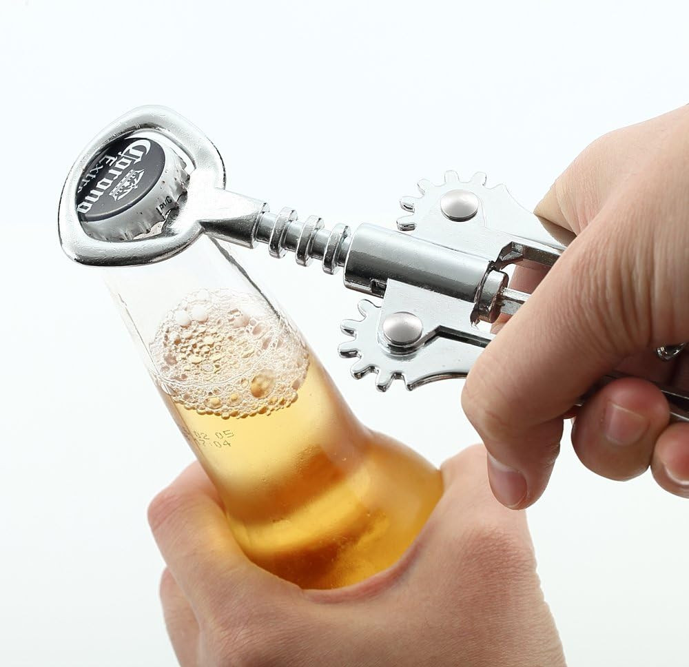 HQY Premium Wing Corkscrew Wine Opener – All-In-One with Money-Back Guarantee