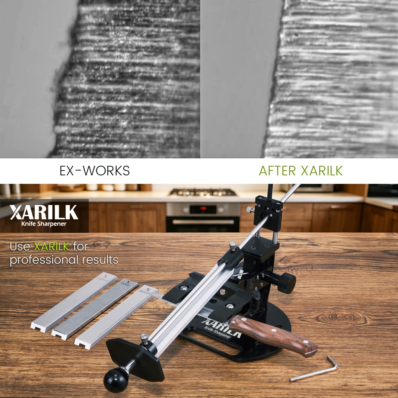 GEN4 Adjustable Guided Knife Sharpening System wIth 360° Flip Rotation