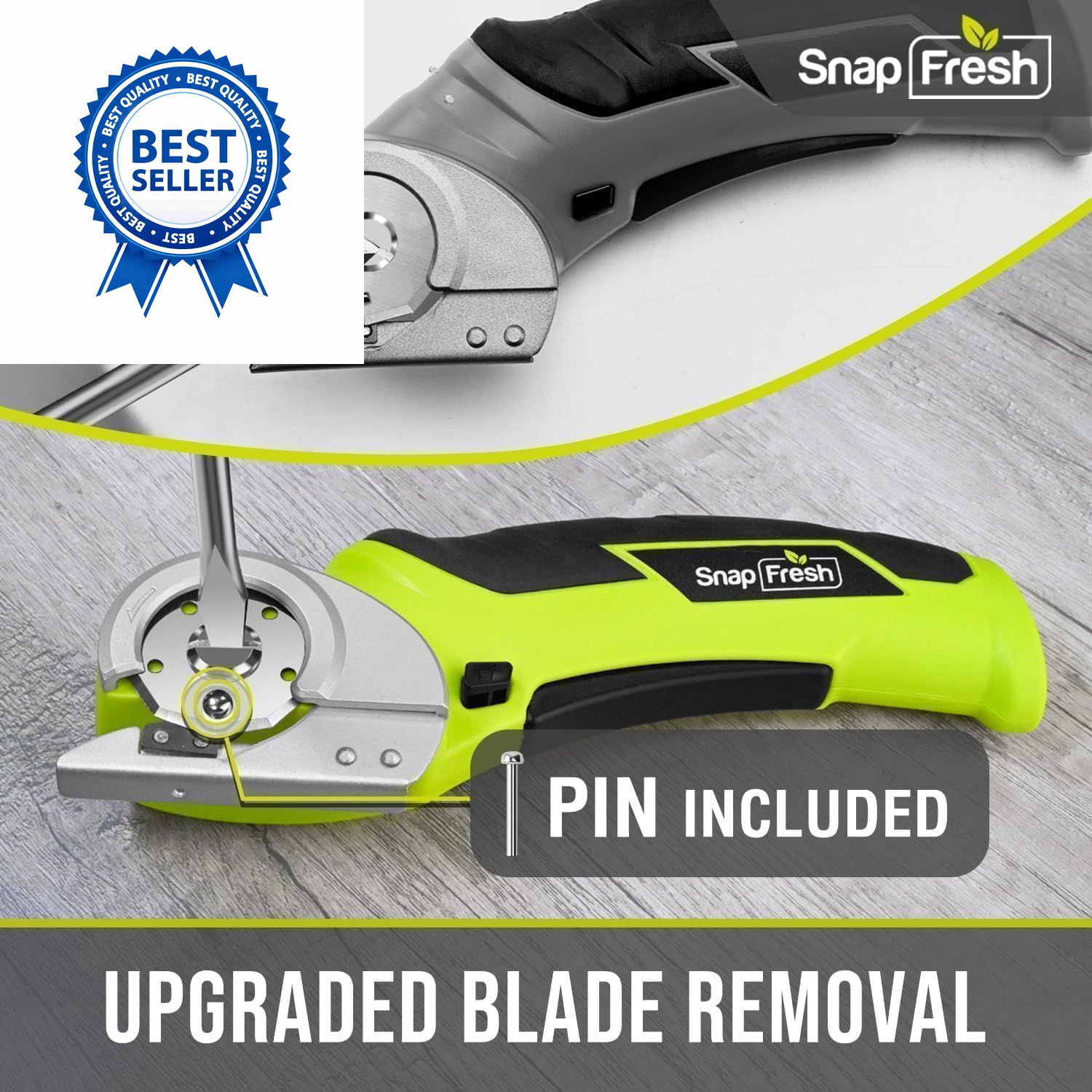 SnapFresh Cordless Electric Scissors, 4V Mini Box Cutter, Green