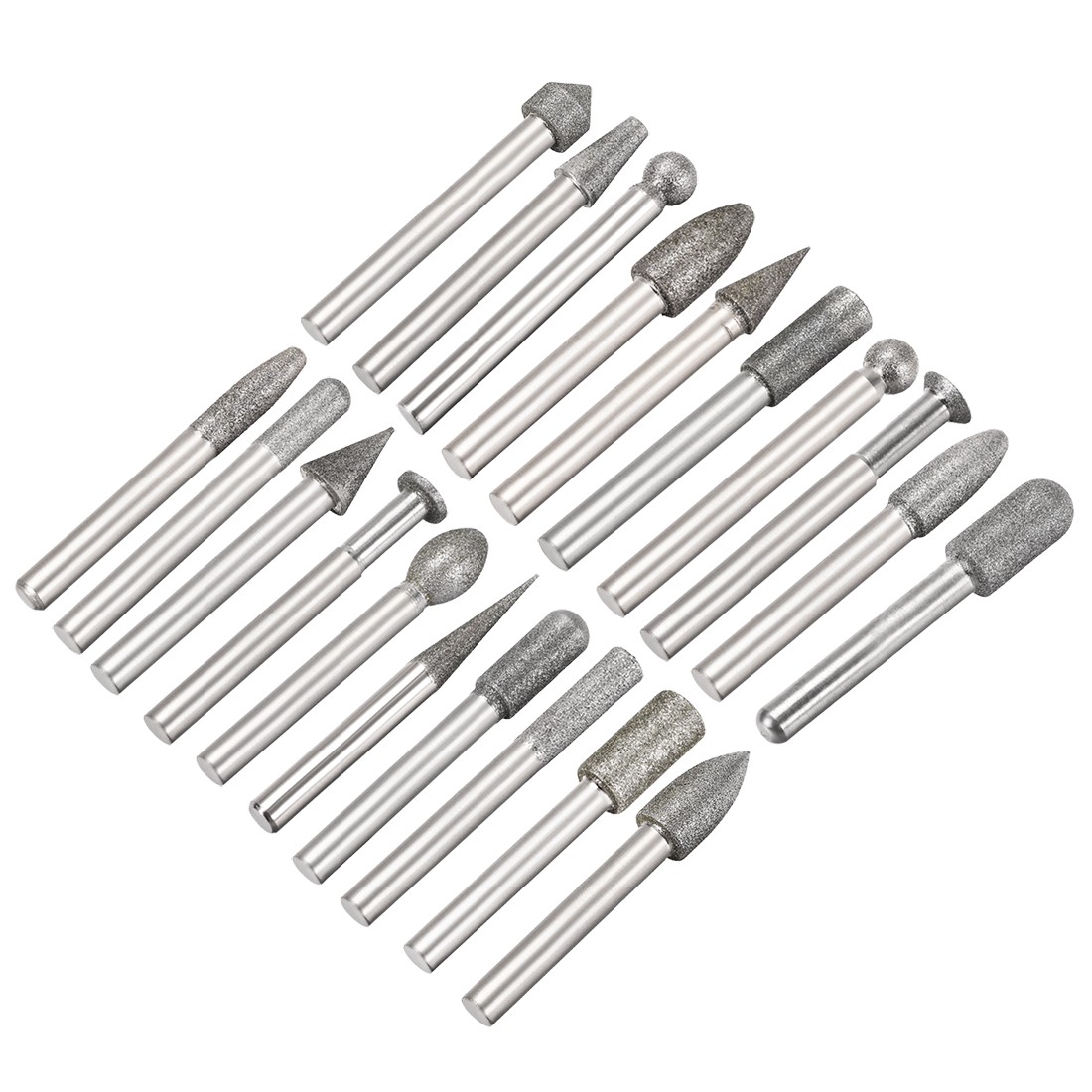 20PCS Diamond Burrs Set for Rotary Tool 1/4-Inch Shank 6mm 8mm 10mm 150 Grit