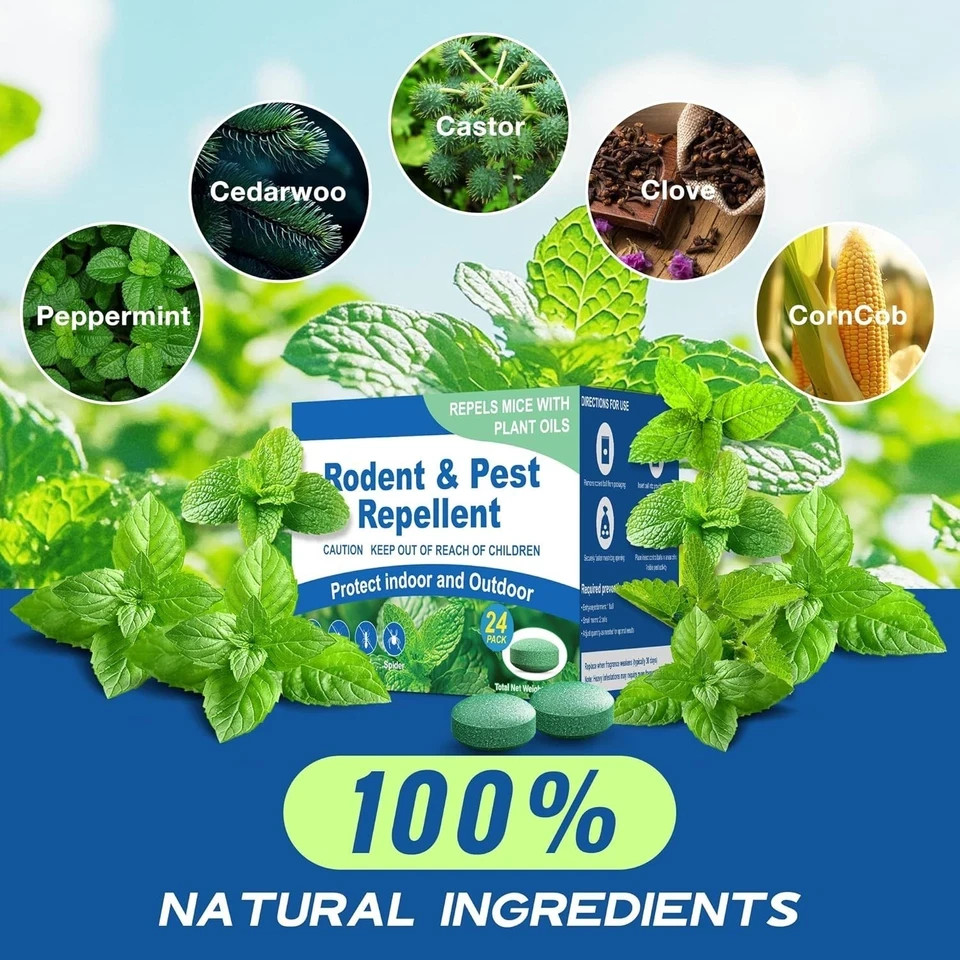 Natural Rodent Repellent Peppermint Sachets 24 Pack Mouse Mice Pest – US