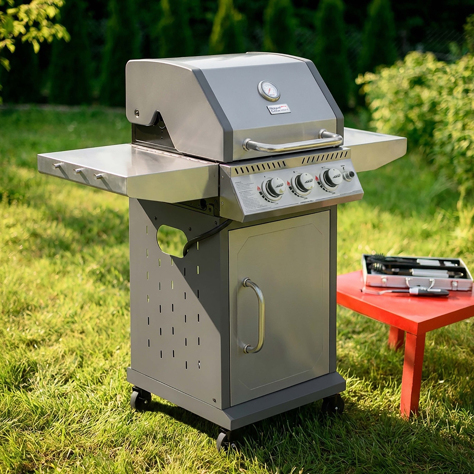 Royal Gourmet 3-Burner Gas Grill Stainless Steel Outdoor Garden BBQ Cooking