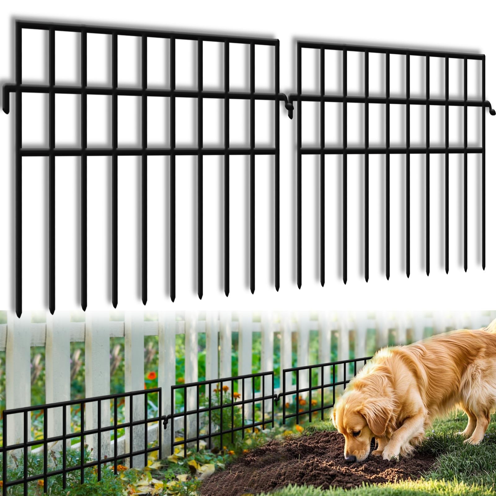 45ft x 13in No Dig Animal Barrier Fence, 32~Panels, Rabbit Garden Fence