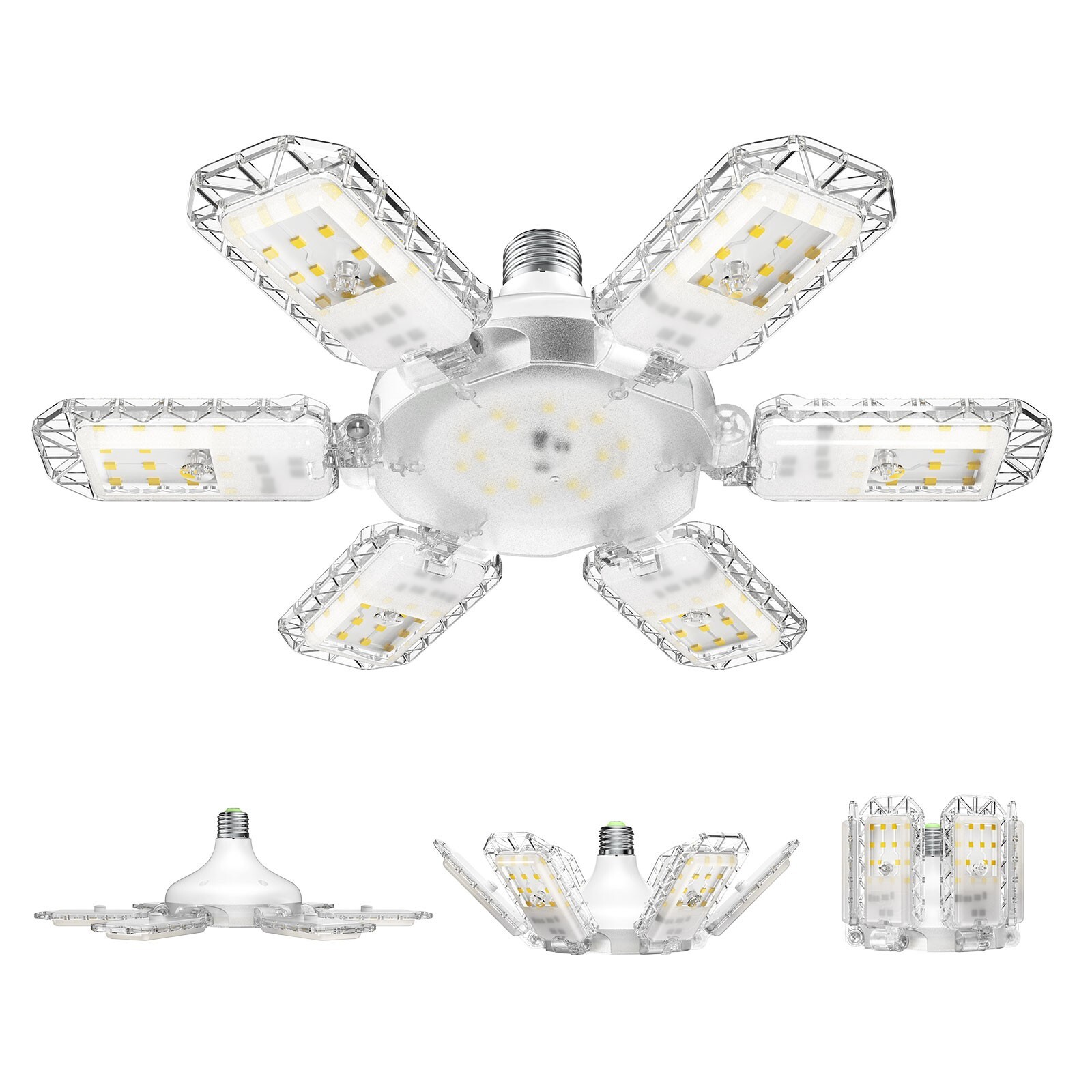 300/600W LED Garage Light Deformable Super Bright Work Shop Ceiling Light Bulb