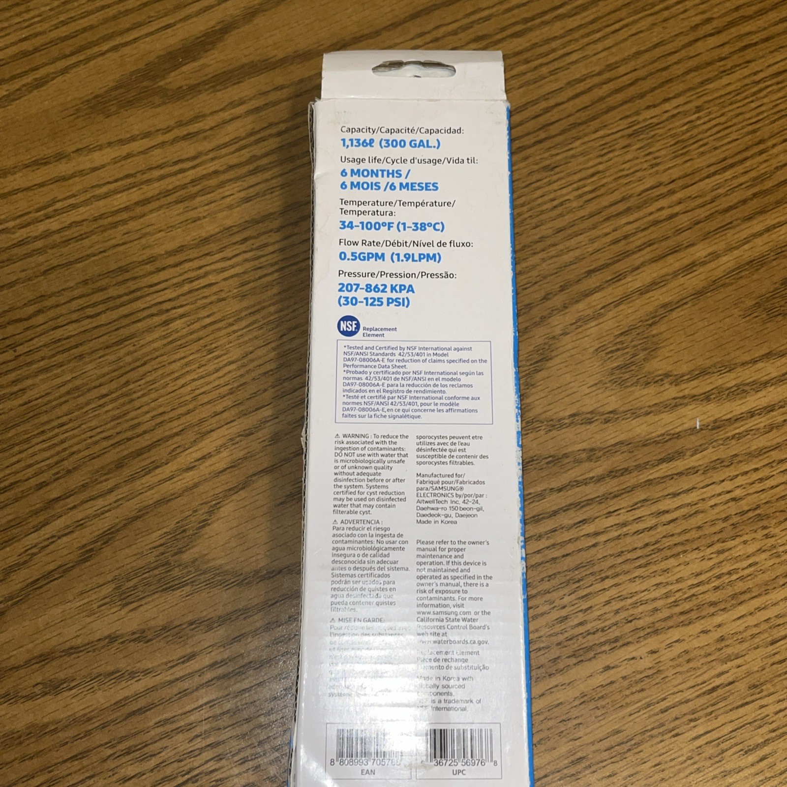 SAMSUNG Water Filter for Refrigerator Water and Ice DA29-00020B, 1 PACK Sealed