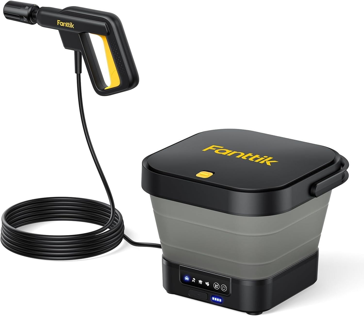 Fanttik NB8 Fold Cordless Electric Pressure Washer w/3.2Gal Tank, 5-in-1 Nozzle,