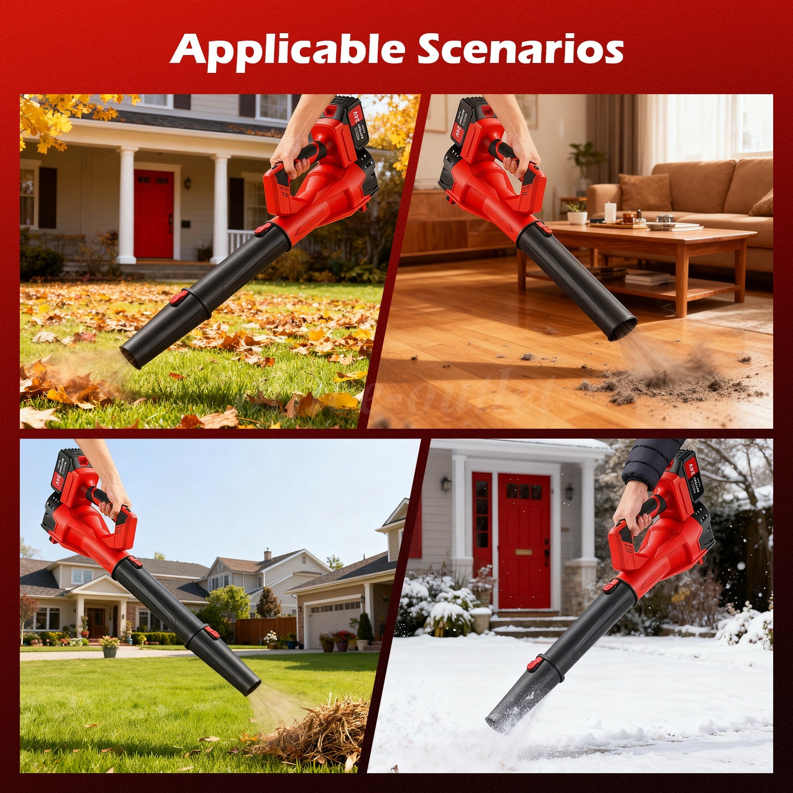 21V High Power Cordless Leaf Blower 6 Speeds Dual 6.0Ah Batteries For Yard Clean