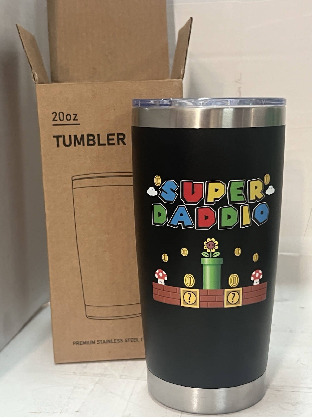 SUPER DADDIO 20oz Travel Mug Stainless Steel Double Wall Tumbler