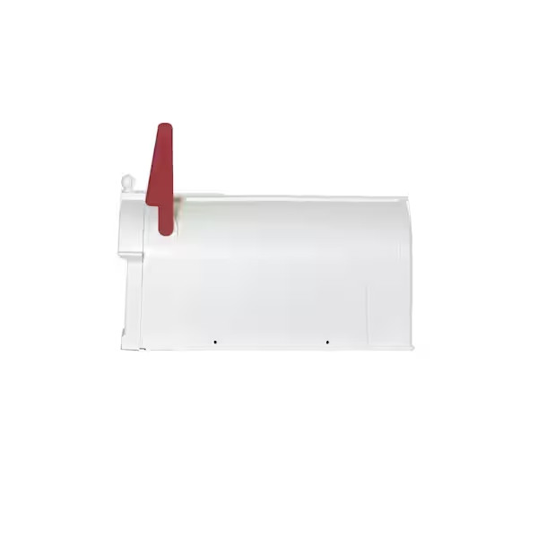 Ambrose White Post Mount Mailbox Large Plastic Residential Home Mail Box