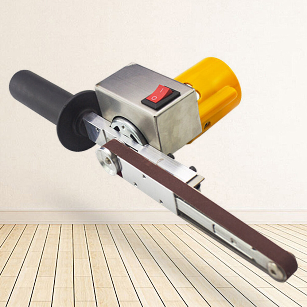 Electric Belt Sander Mini Grinder Machine Hand-held Belt Sander&10 Sanding Belts