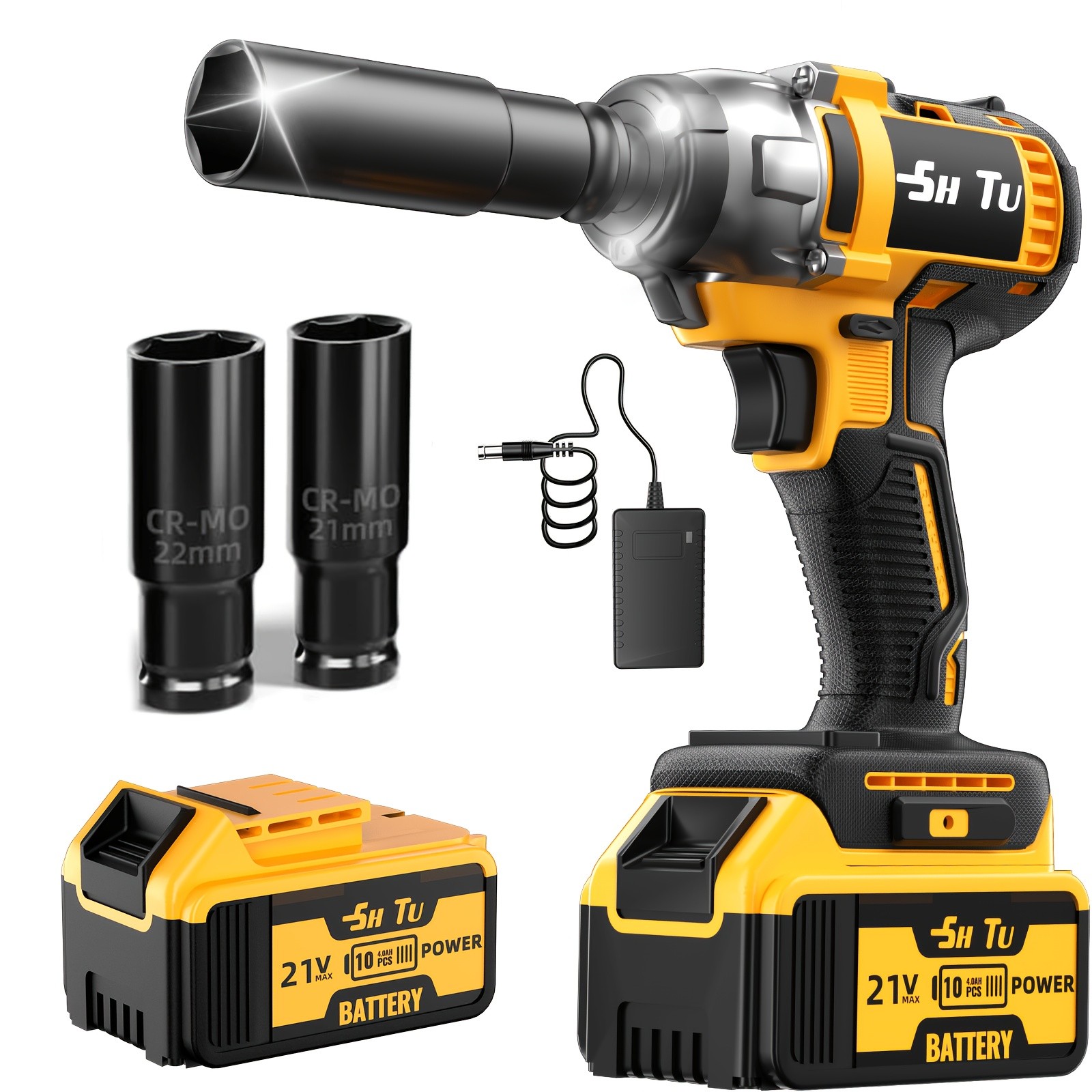 High Torque Power Wrench, 21V Impact Wrench Kit