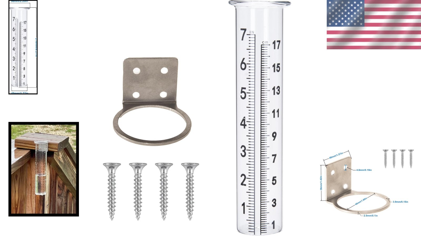 Compact 7-Inch Capacity Rain Gauge with Stable Design for All Weather Conditions
