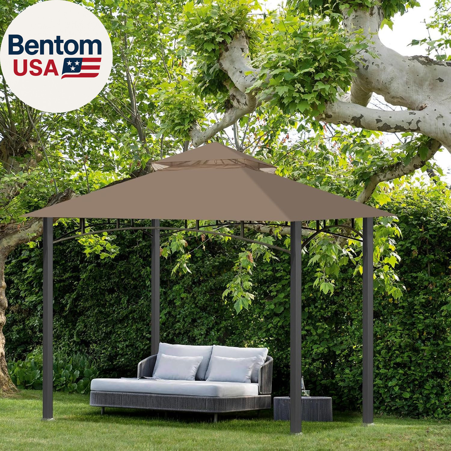 Replacement Canopy Top for Target Madaga Gazebo Model L-GZ136PST (Khaki)