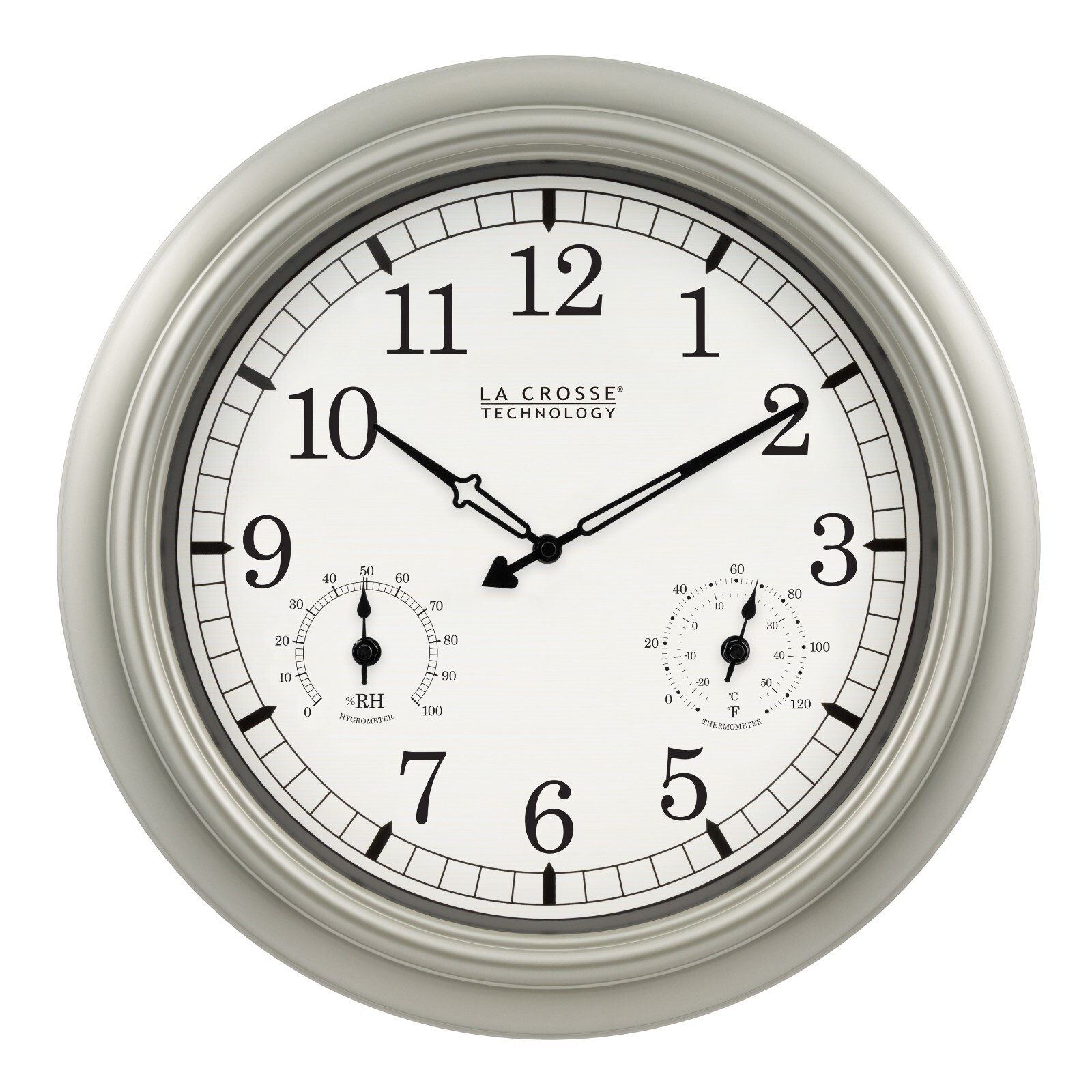 WT-3181PL-Q La Crosse Technology 18″ In/Out Quartz Analog Wall Clock – Open Box