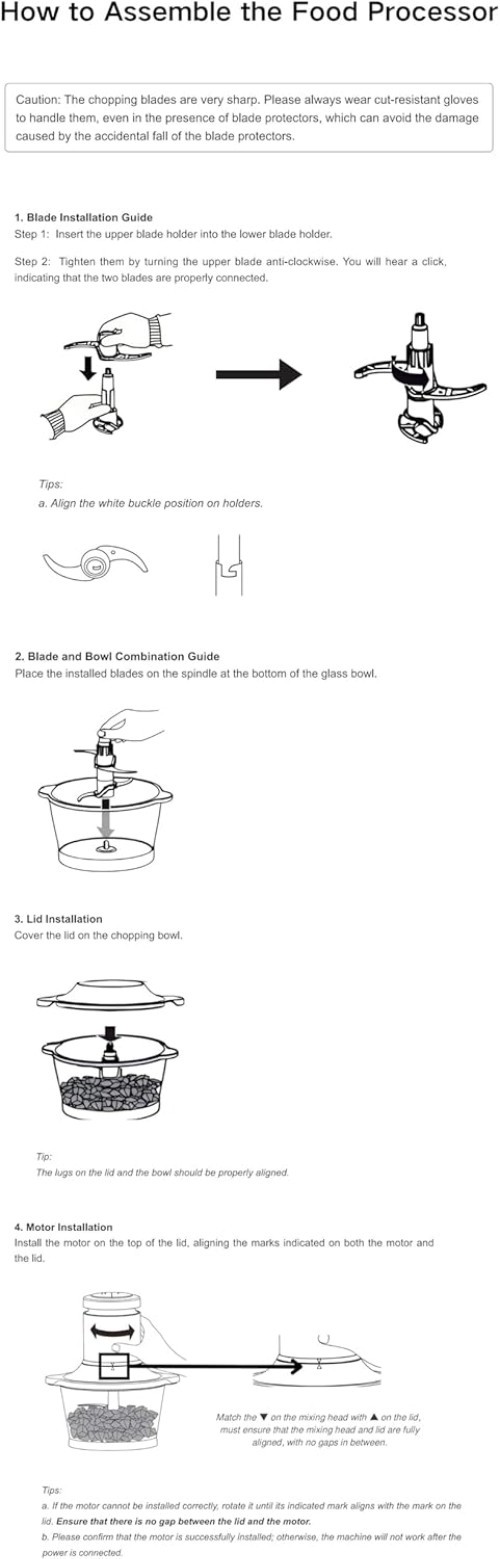 400W Chopper & Grinder – Easy Clean with Dishwasher-Safe Parts & Non-Slip Base