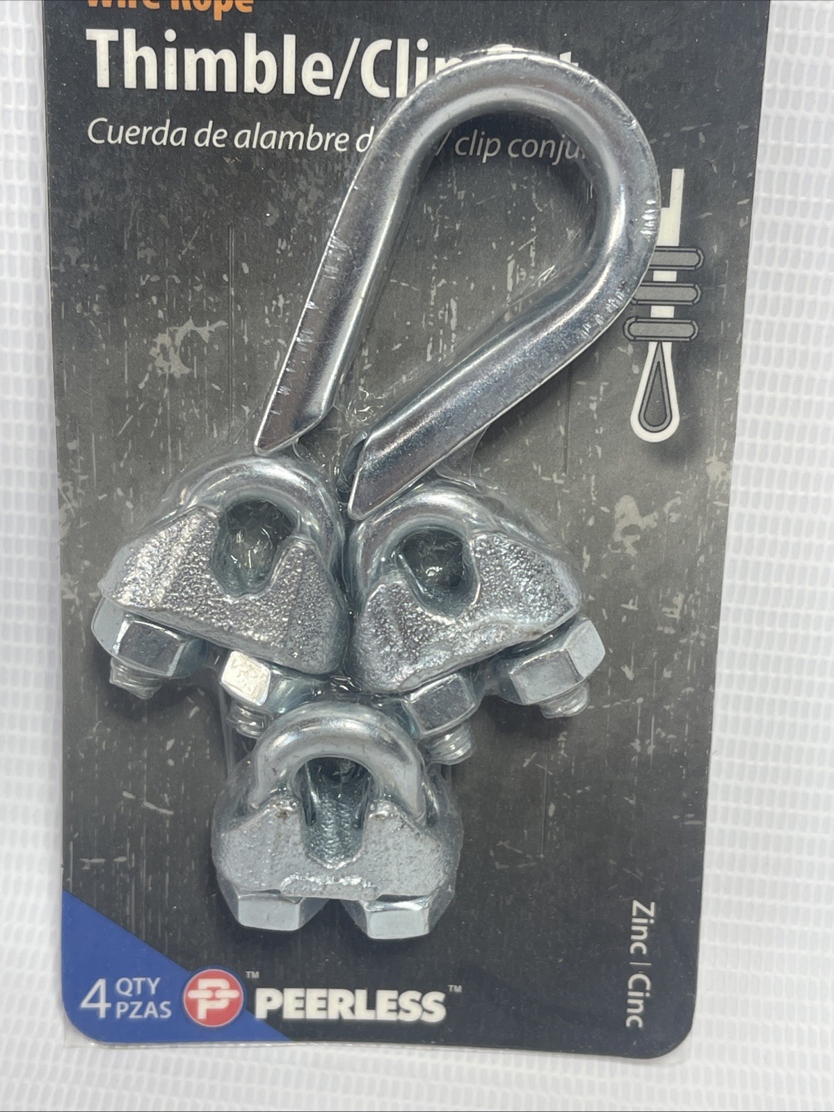   Wire Rope Cable Clothesline pole Thimble/Clip set 3/16″ 5mm light duty Zinc