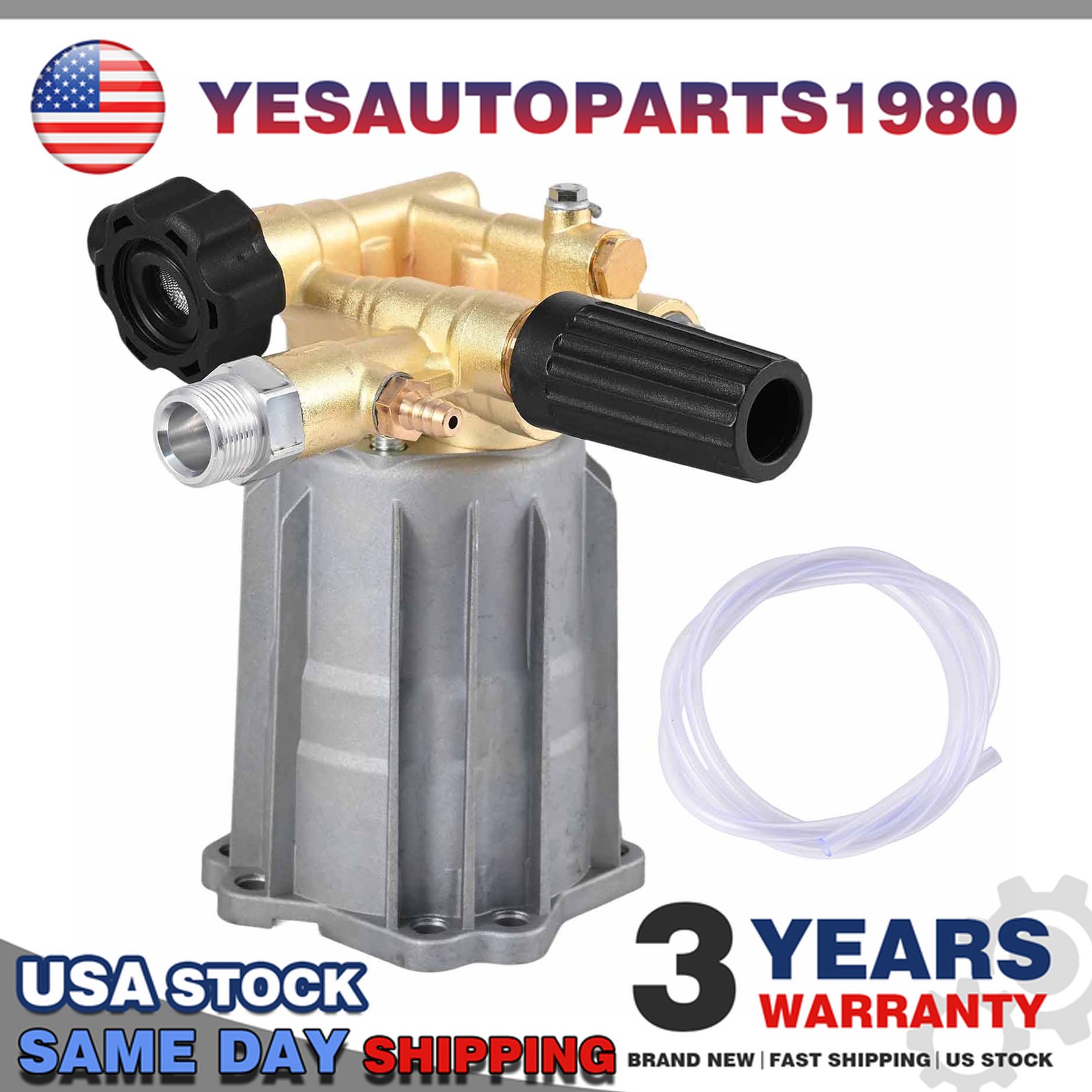 RMV2.5G30 PRESSURE WASHER PUMP AXIAL, 2.5GPM 3000 PSI, 3400 RPM, 3/4″ SHAFT