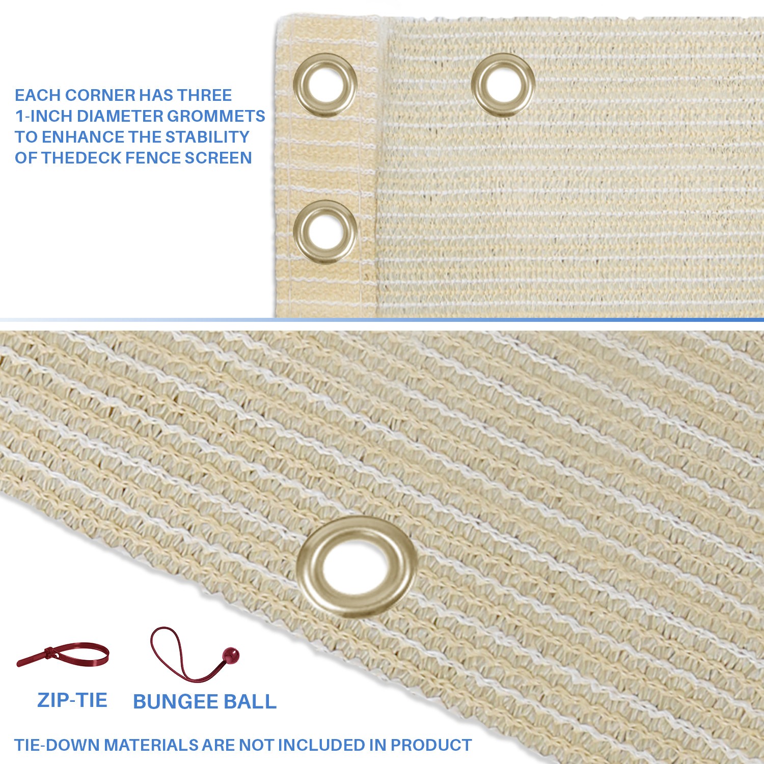 35in Balcony Fence Screen Privacy Deck Railing Fabric Shelter Shade Cover Beige