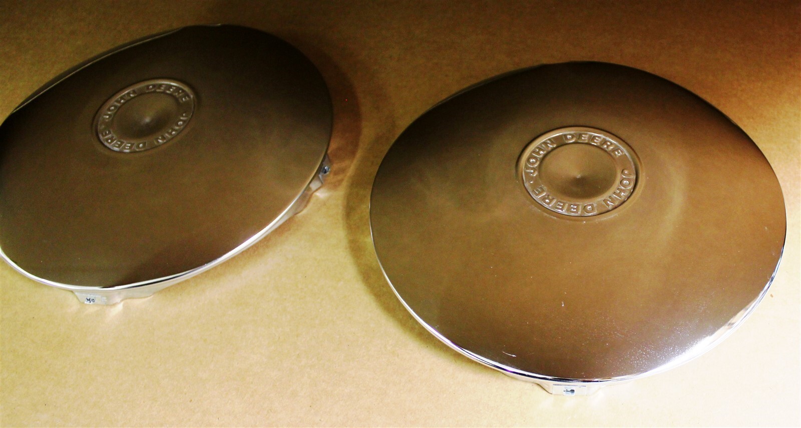 Chrome John Deere 10″ Hub Caps Wheel Covers Baby Moons Lawn Tractor M42184