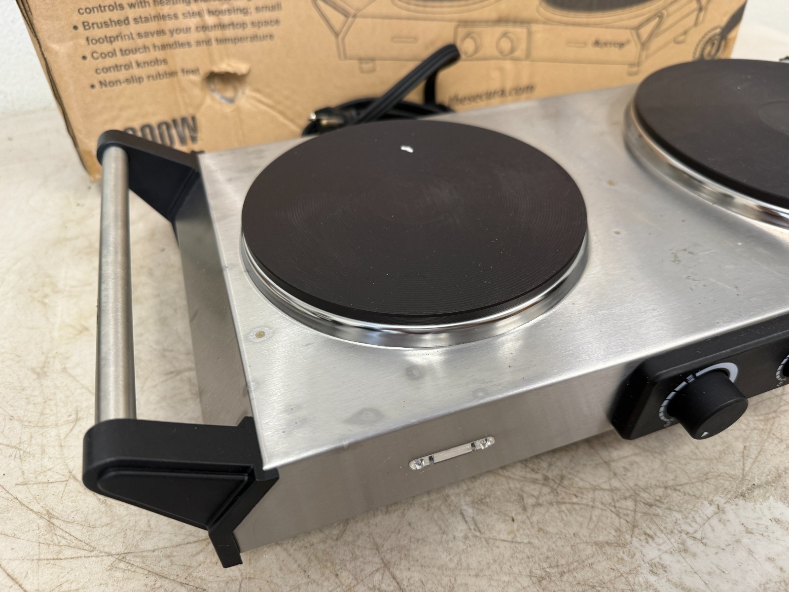 Duxtop 3203 Electric Double1300W w/ Handles – Silver – Tested