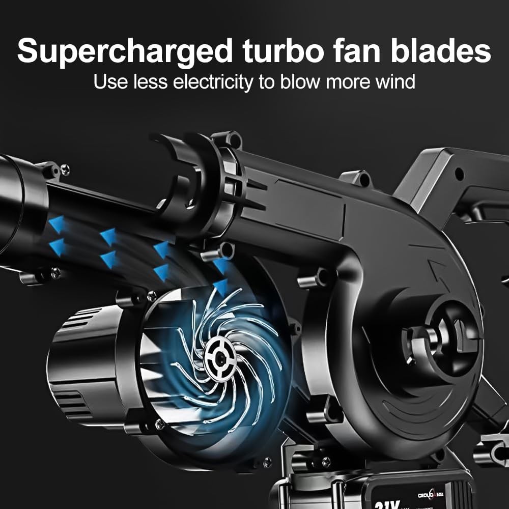 21V Electric Leaf Blower Vacuum, Cordless Blower for Lawn Care Garden