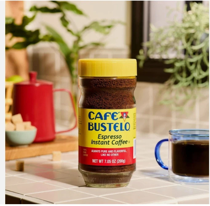 (PACK OF 2) Cafe Bustelo, Espresso Style, Dark Roast Instant Coffee, 7.05 oz Jar