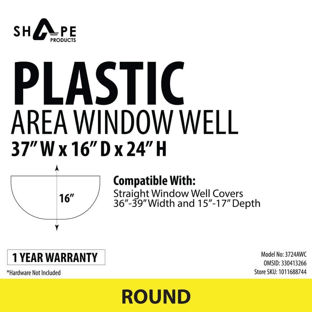 37 In. X 24 In. round Plastic Window Well