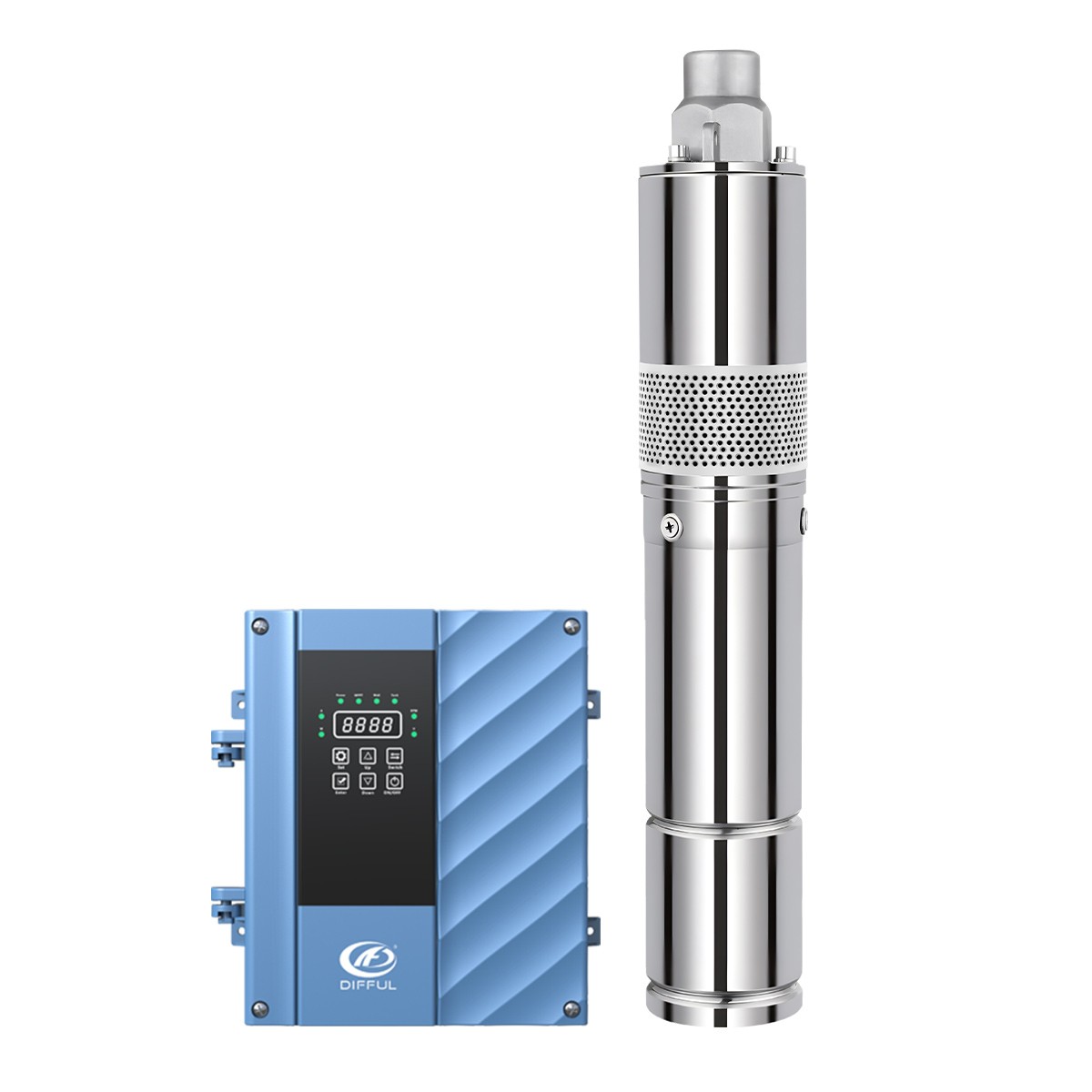 [US Stock] 1100W Solar Bore Well Pump 72V DC/AC Hybrid Submersible Pump 180m