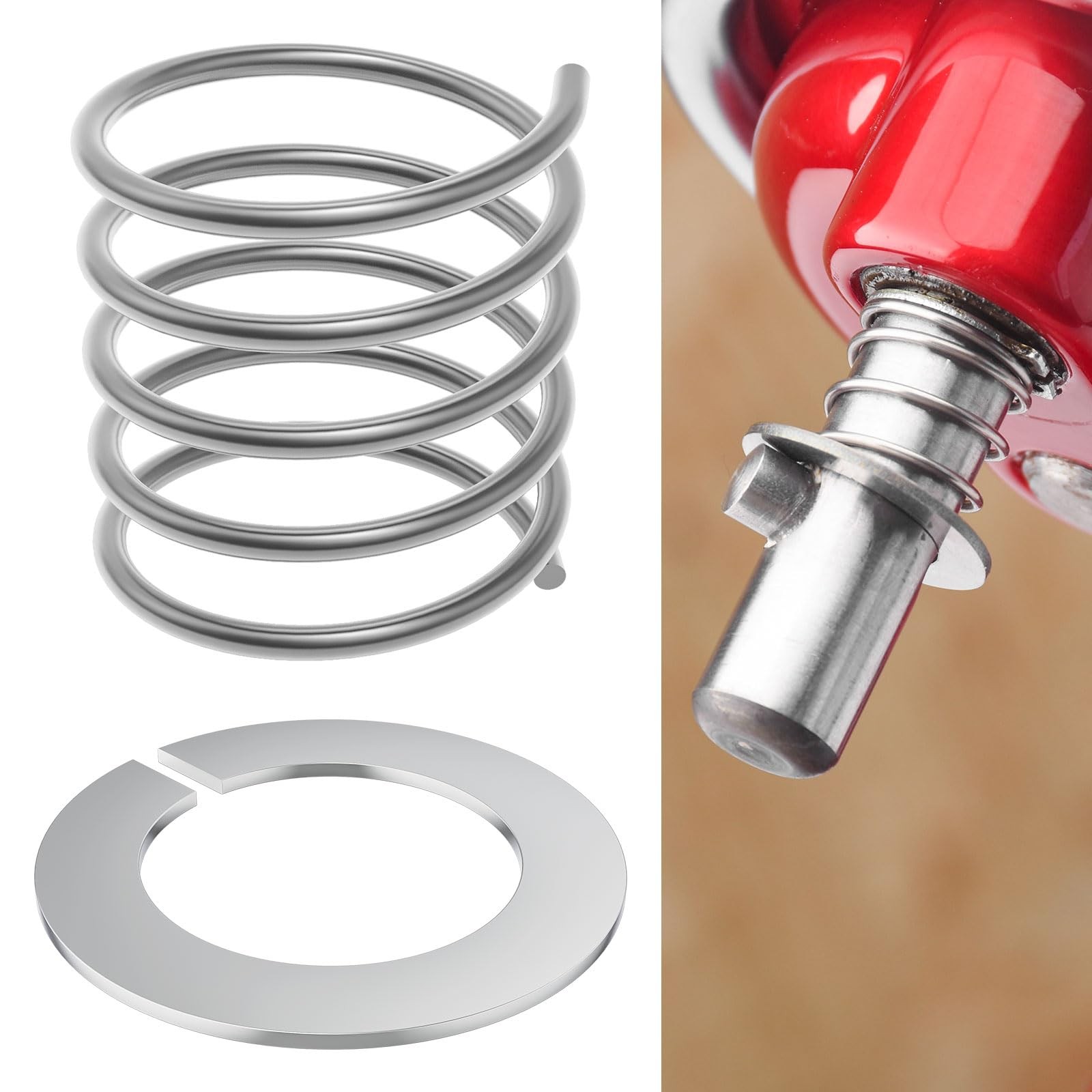304 Stainless Steel Spring and Washer for Kitchenaid Mixers 3.5 Quarts silver