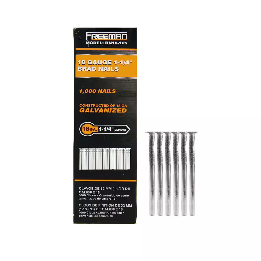1-1/4 In. 18-Gauge Glue Collated Galvanized Brad Nails (1000-Count)