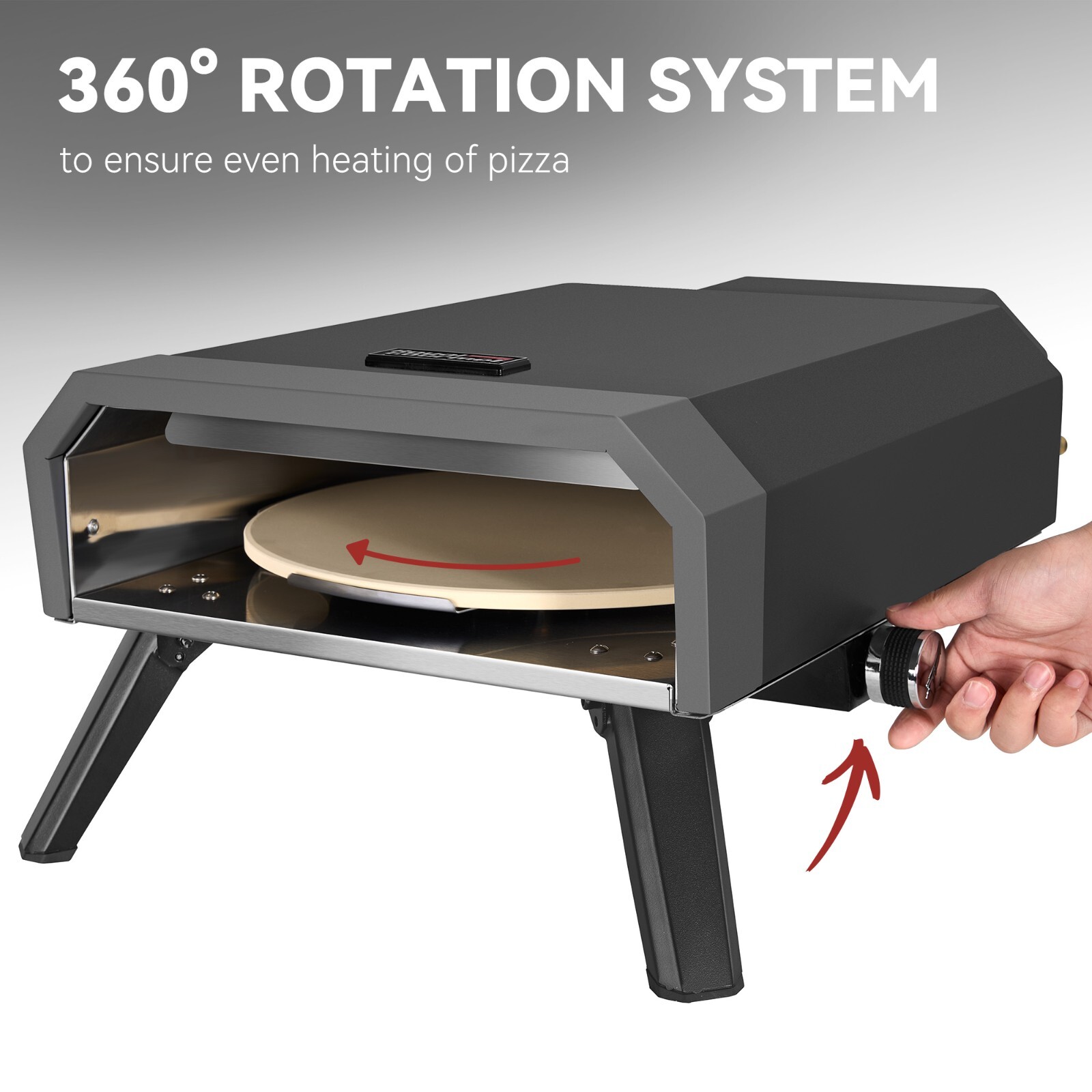 Royal Gourmet Portable Gas Pizza Oven with 13-Inch Pizza Stone/ Collapsible Legs