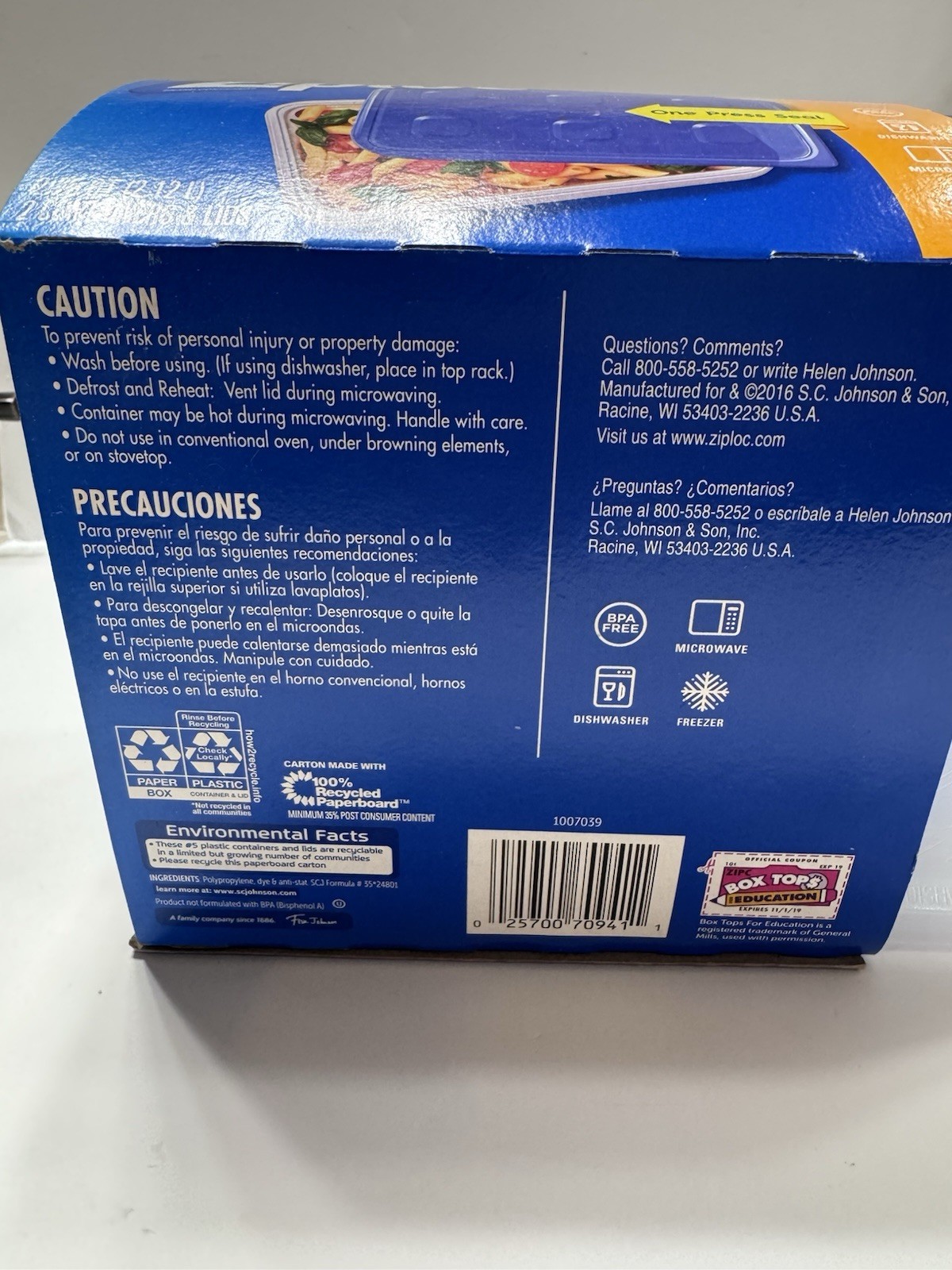 9 SETS Ziploc One Press Seal Large Rectangle/ Med Square/ Sm Square Containers