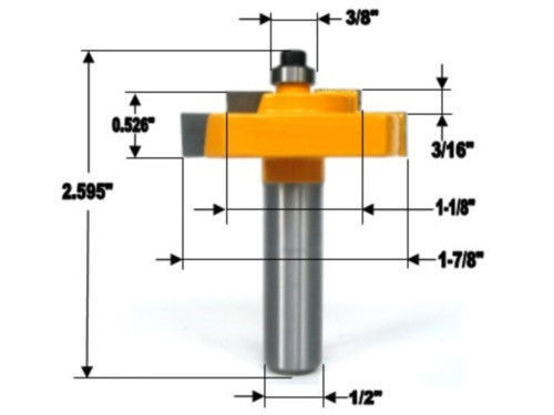 1 PC 1/2″ SH Picture Frame Stepped Rabbet Molding Router Bit S