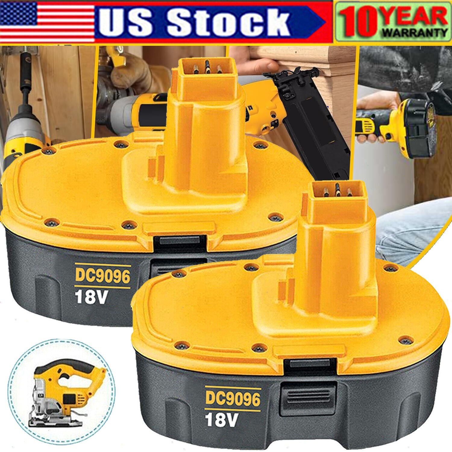 2-4PACK 18V For Dewalt 18 VOLT XRP Ni-MH 7.0Ah Battery DC9099 DC9096 DC9098 NEW