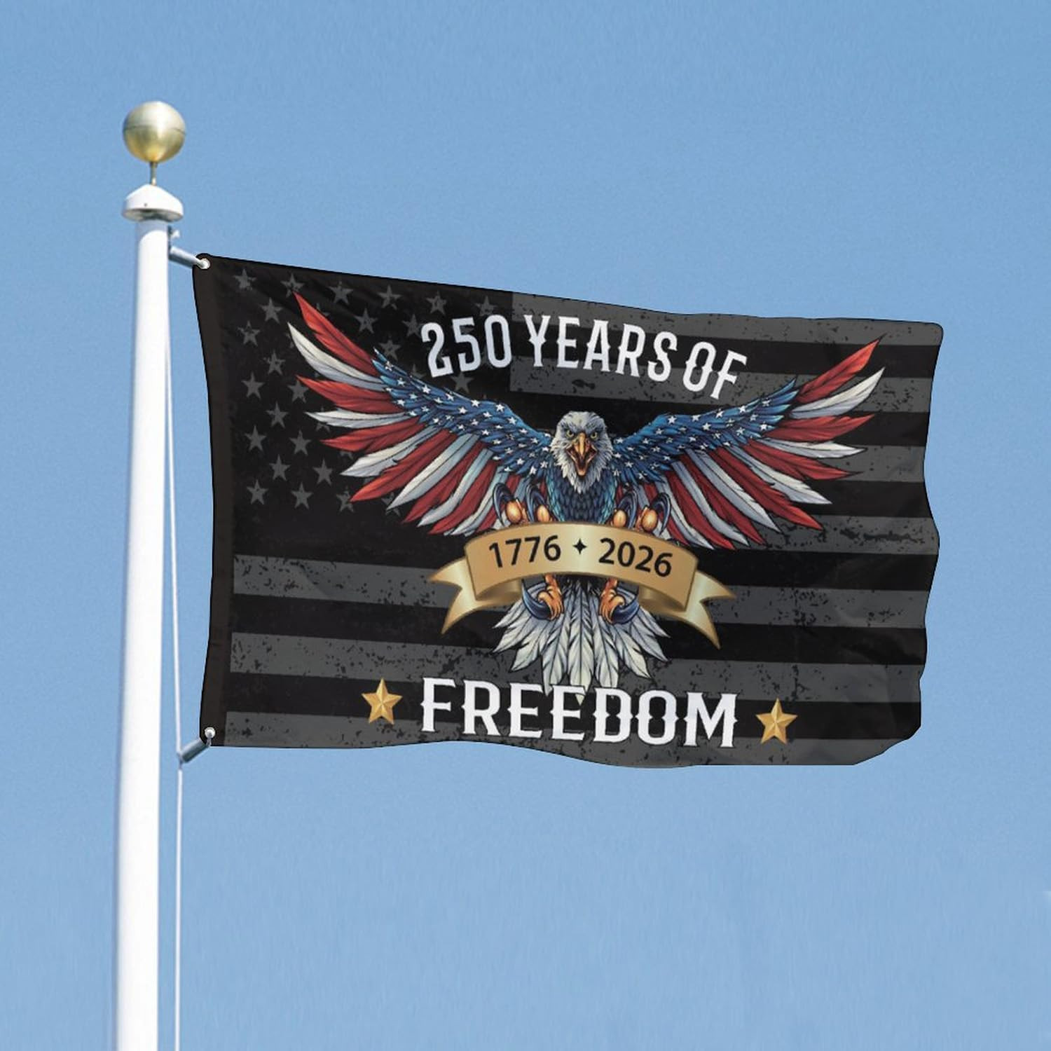 250 Years America Flag 3×5 FT 1776 2026 Patriotic USA Banner w/ Grommets Outdoor