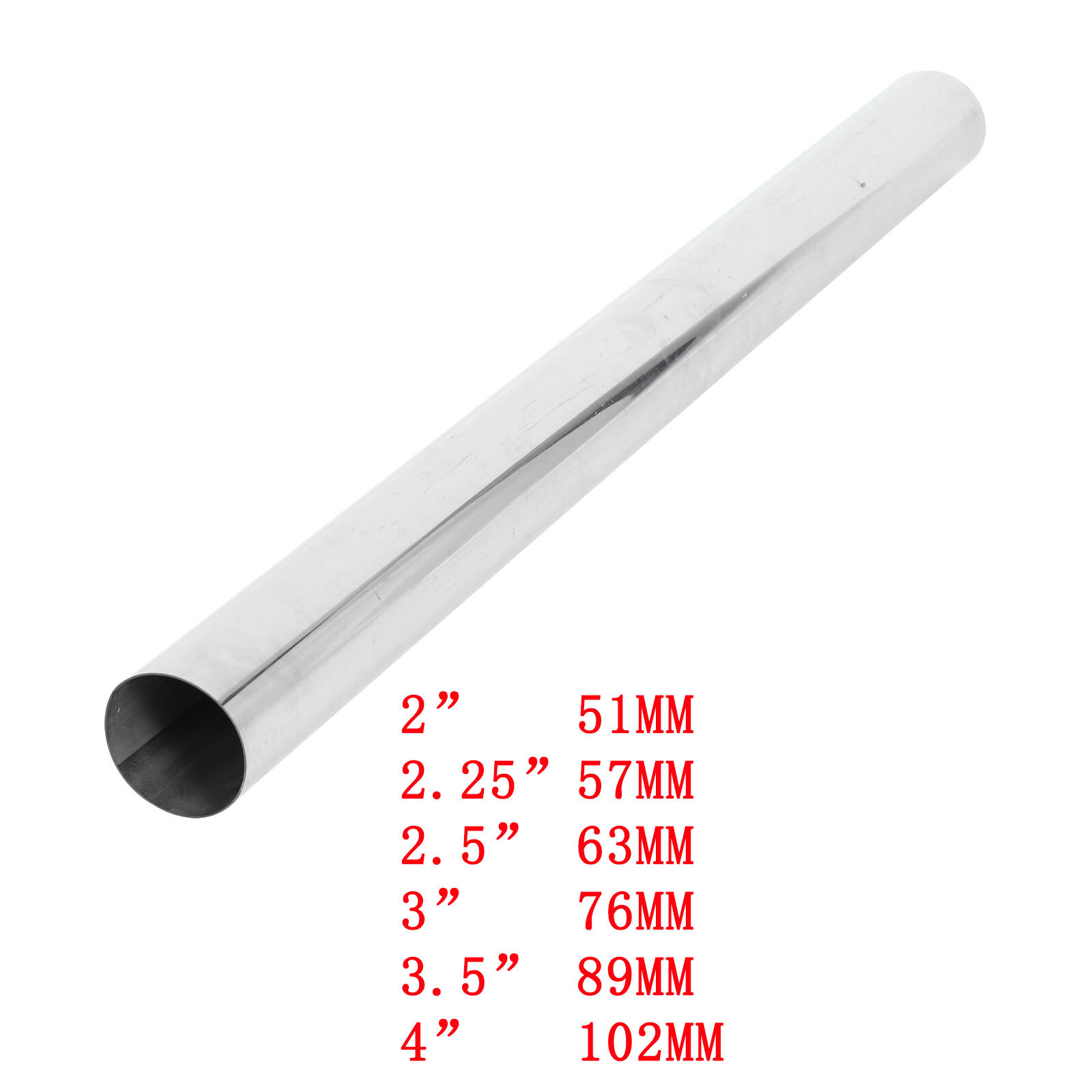 2” 2.25” 2.75” 2.5” 3” 3.5” 4” T304 Stainless Steel Pipe Tube 30” Long