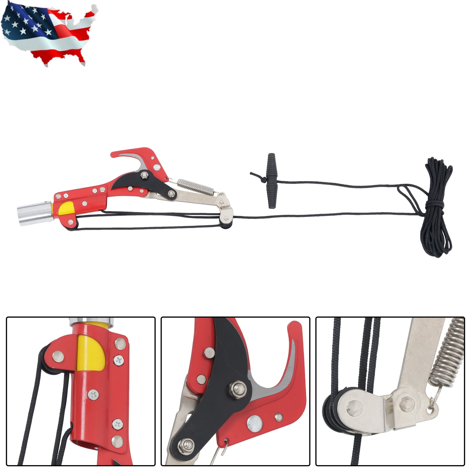 Yellow Pole Saws for Tree Trimming 7.3-27 FT Manual Pole Saw Extendable Tree