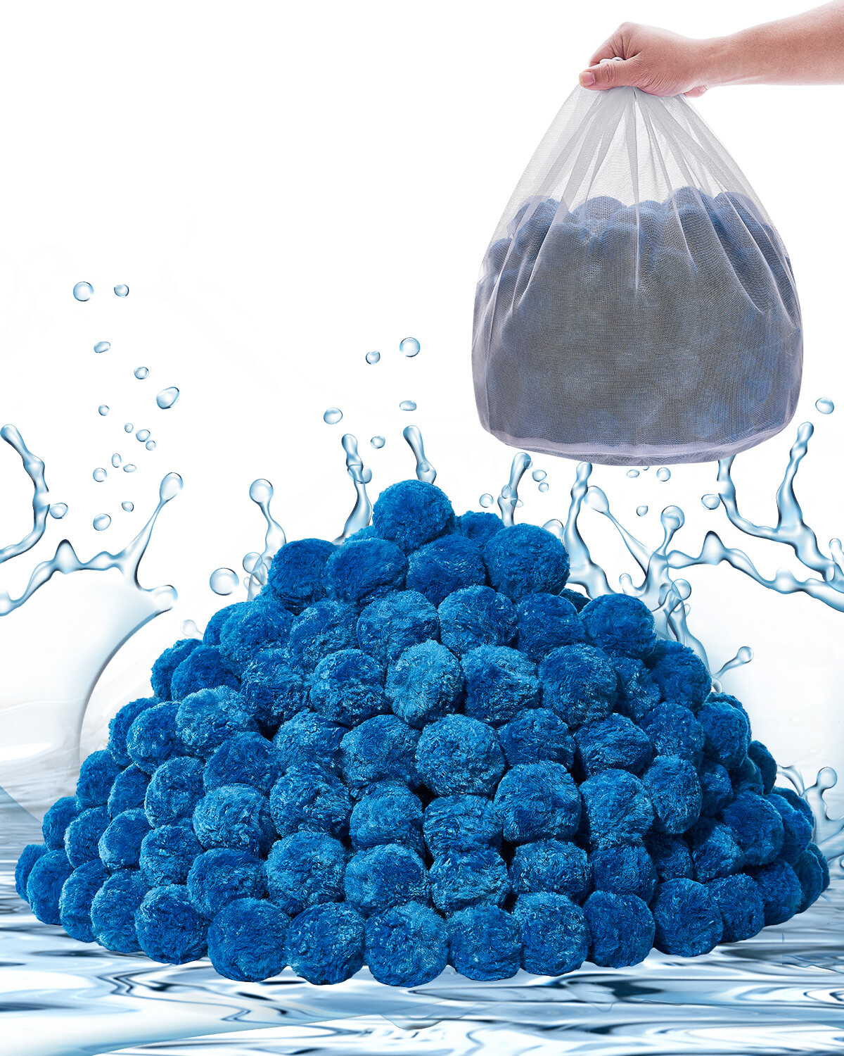 Pool Filter Balls for Sand Filter Pump Swimming Pool 4 lbs Reusable Blue