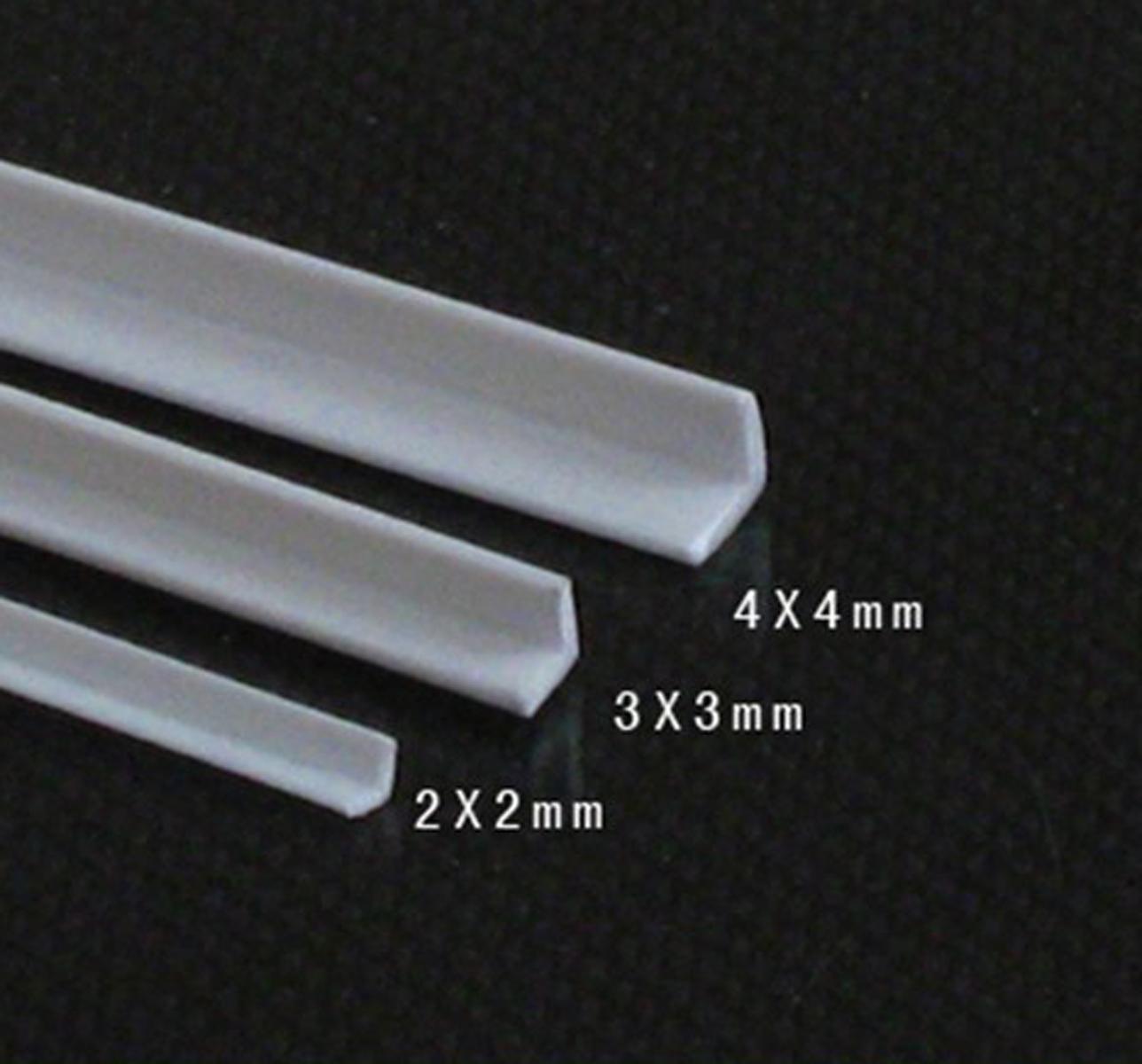 20pcs 3 x 3 x 250mm ABS Styrene Plastic L Shape Right Angle Bars White