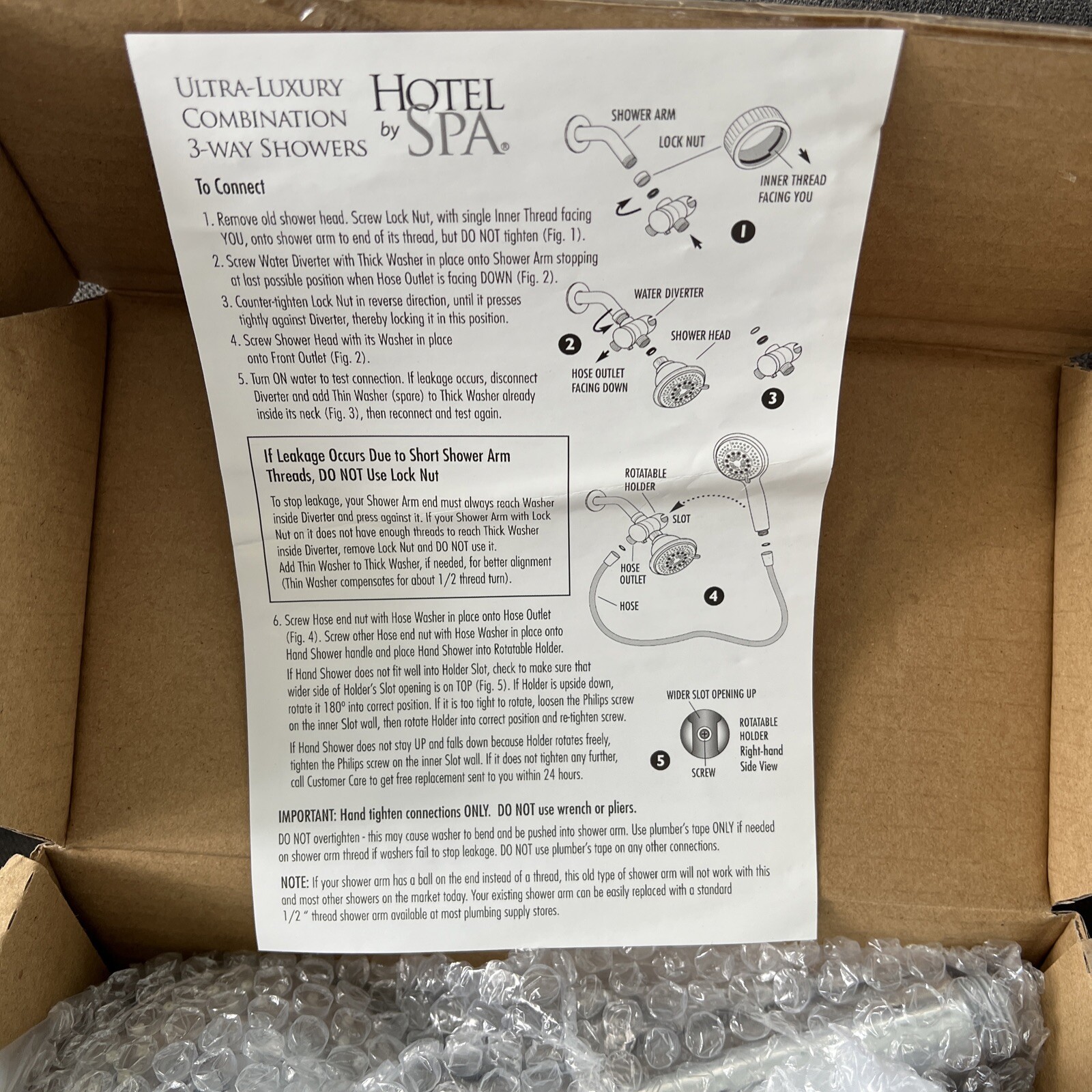 Hotel Spa 1831 30-Setting Ultra-Luxury Shower-Head/Handheld Combo Open Box