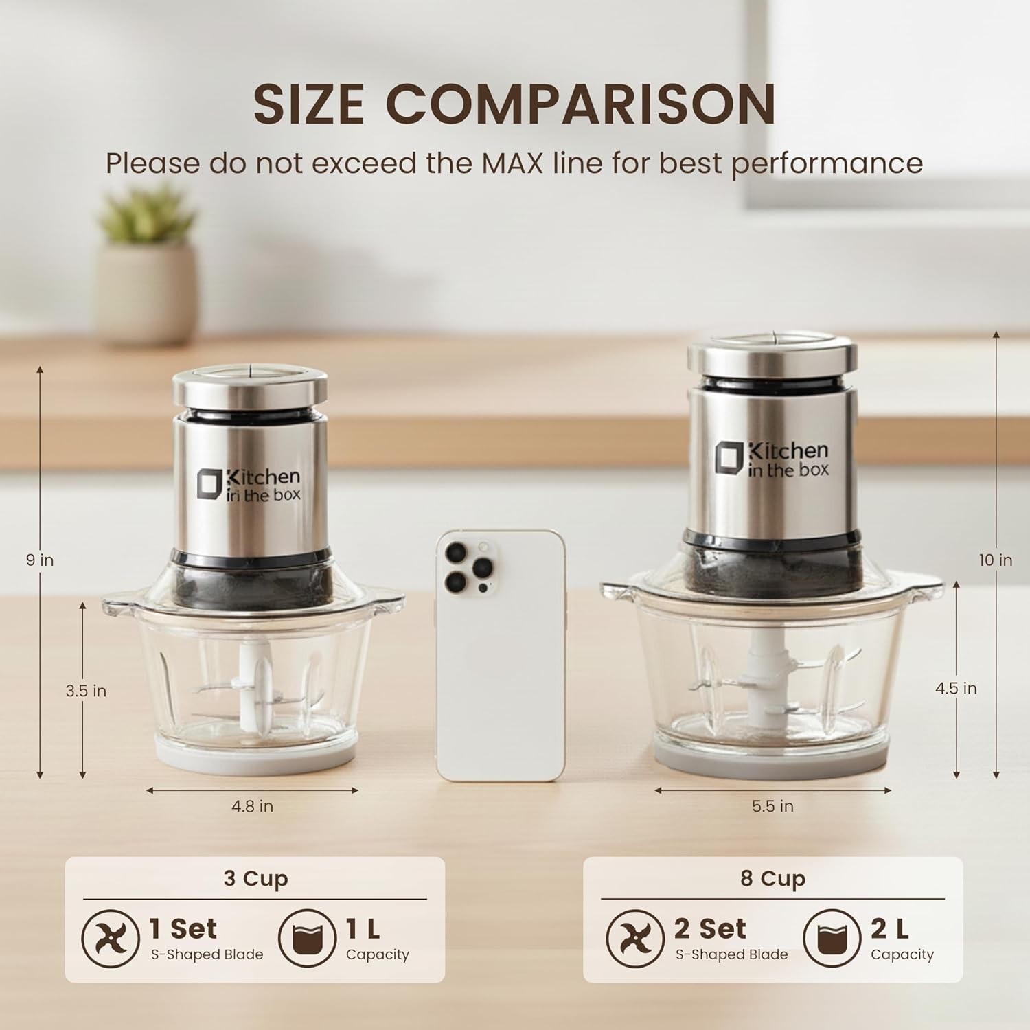 400W Chopper & Grinder – Easy Clean with Dishwasher-Safe Parts & Non-Slip Base