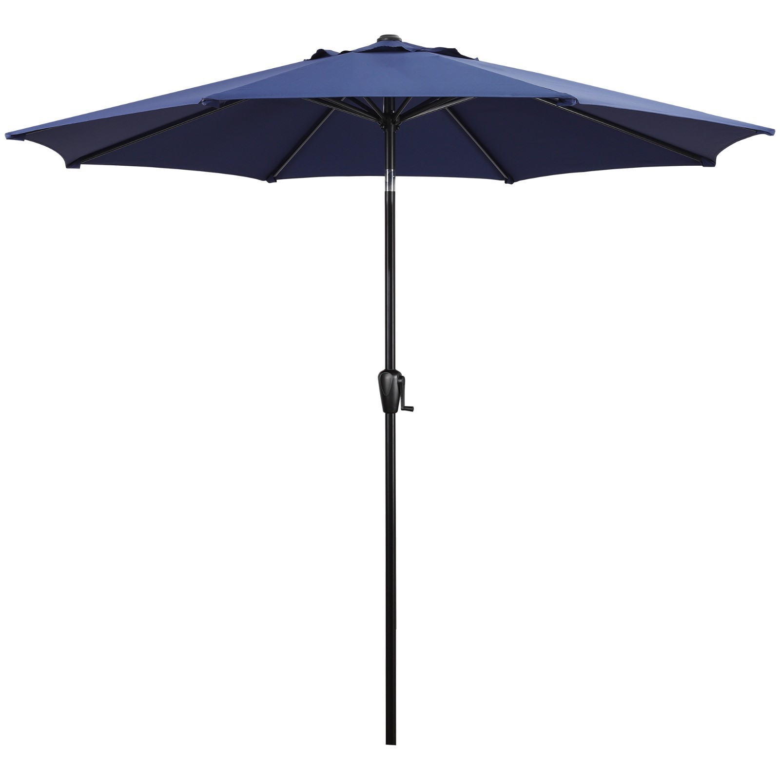Sun-Ray 9′ Round Patio Umbrella with Push-Button Tilt & Crank Lift, Multi Colors