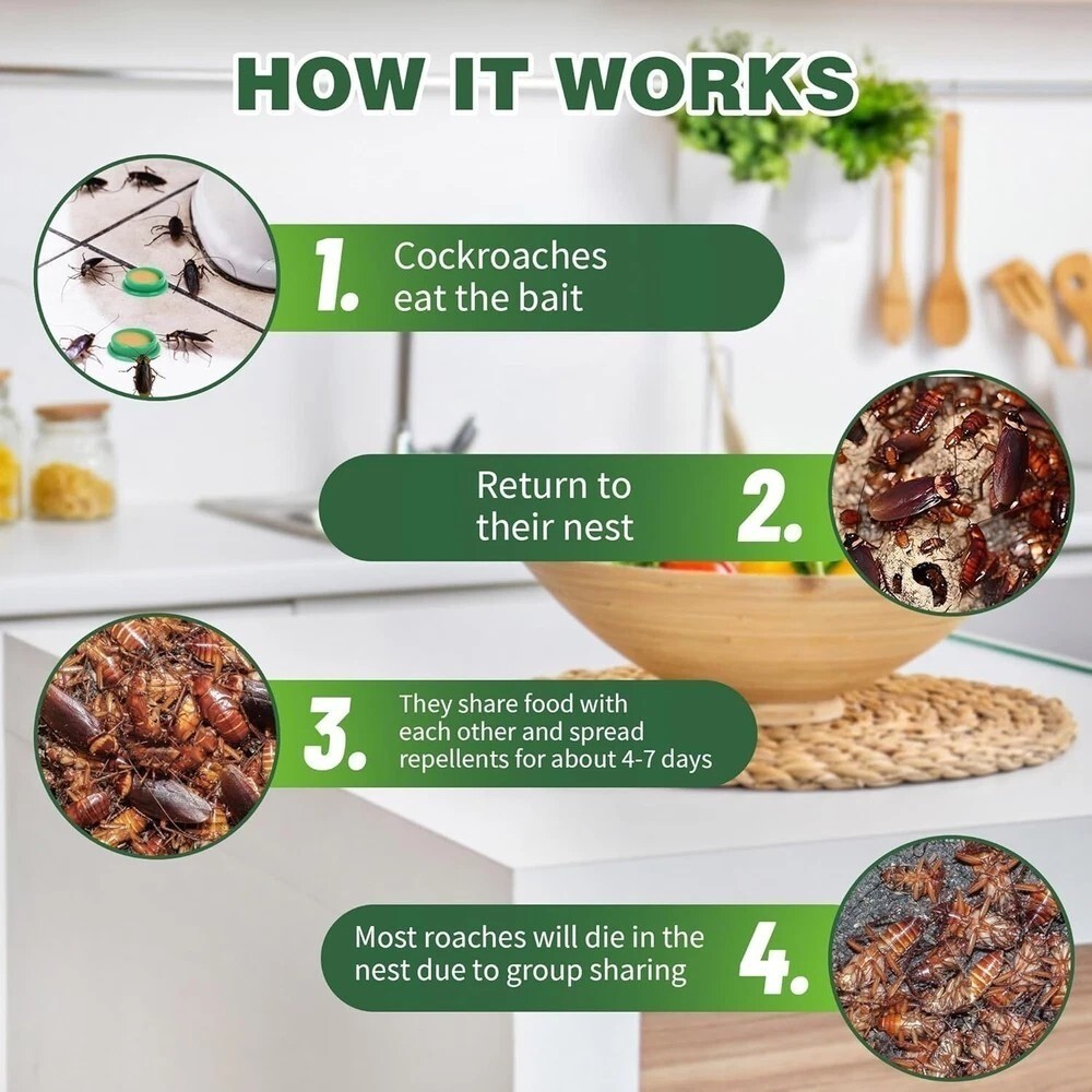 Roach Killer Cockroach Traps for Indoor & Outdoor Infestation Control pack of 24