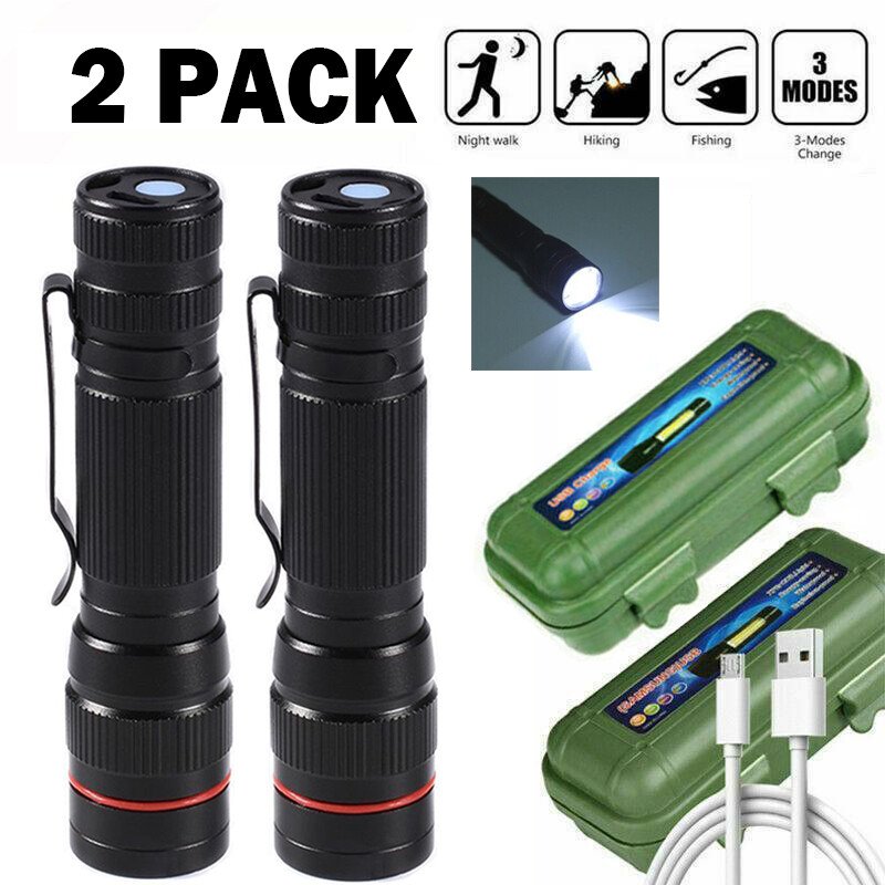 350000000 Lumen Super Bright LED Tactical Flashlight Rechargeable LED Work Light
