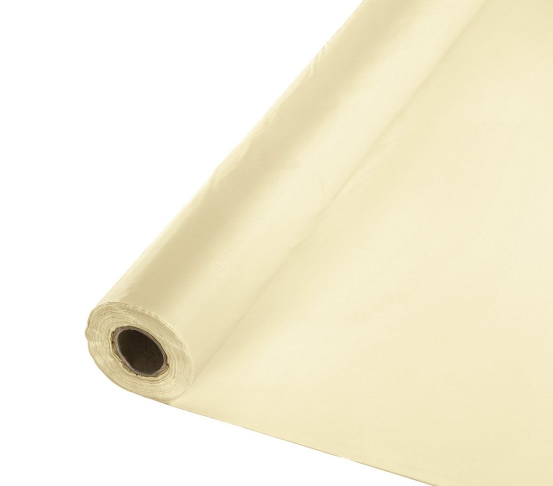 Creative Converting Ivory Tablecover Roll Plastic Table Cover-40 X 100 1 Pc One