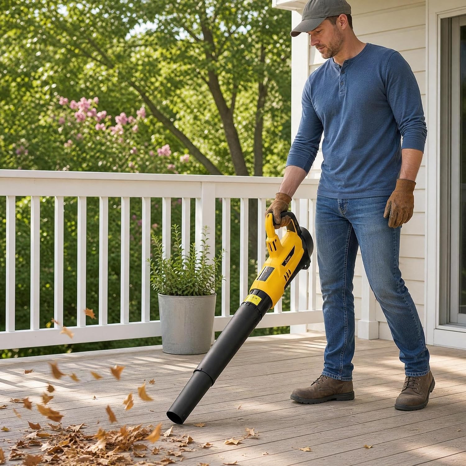 550CFM Cordless Leaf Blower 21V 150MPH Battery Powered Handheld Blower + Charger