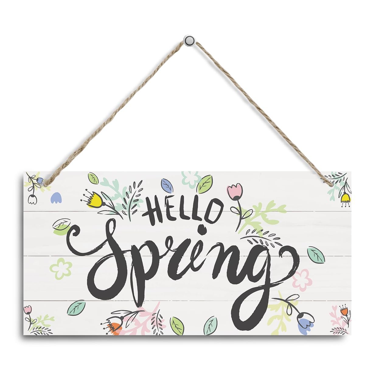 Hello Spring Sign Wall Sign, Decorative Hanging 30X15cm, 01