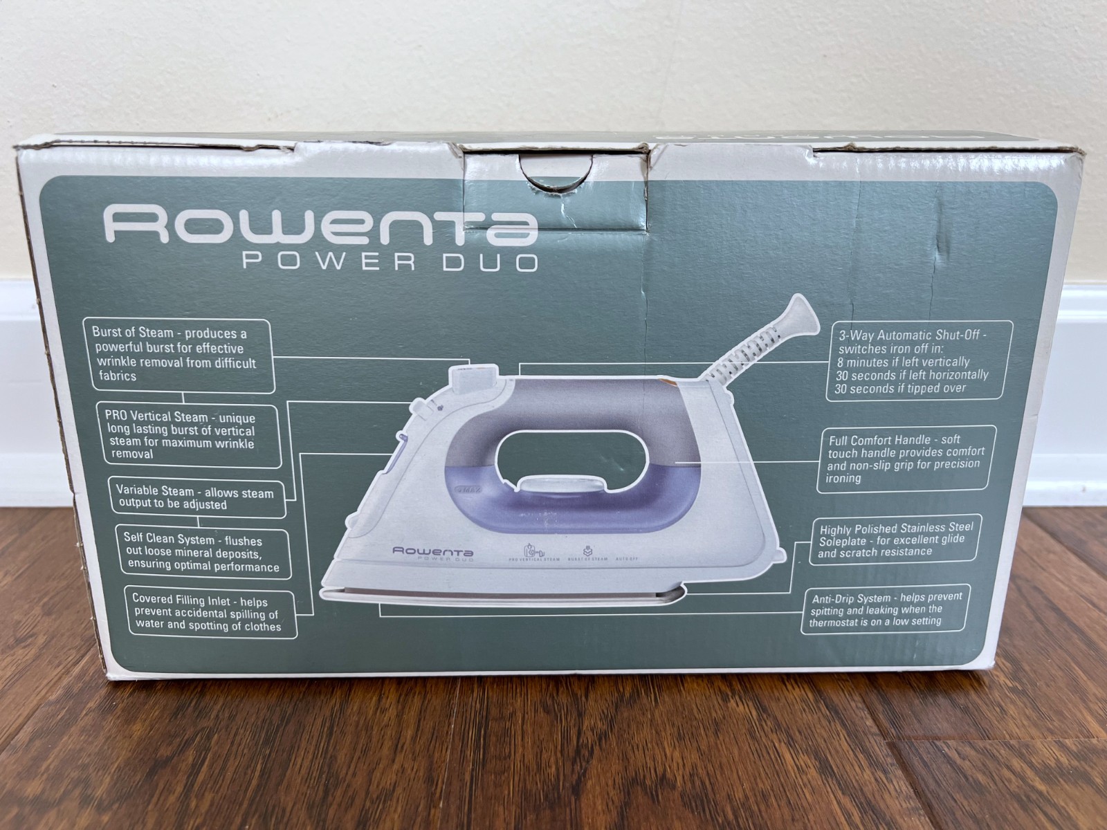 *NEW in Box* ROWENTA Power Duo Iron DX6700 Pro Vertical Steam Self Clean *1700W*