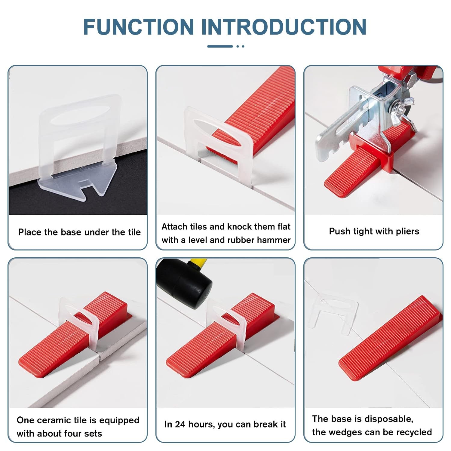Tile Leveling System Clips 1/16″ Tile Leveler Clips 1.5mm 2000 Pcs DIY Tile L…